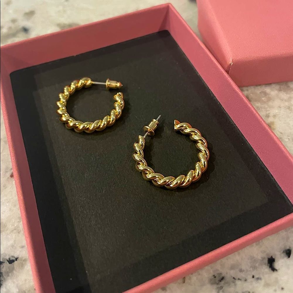 14k Gold Plated Sterling Silver Hoop Earrings